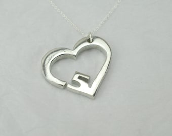 5 Year Anniversary Heart Pendant/Necklace - Gift
