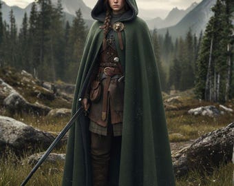 Patron de couture de cape gothique à capuche | Cape longue médiévale fantastique | Cape Renaissance d'Halloween | Patron de couture cosplay PDF pour débutant