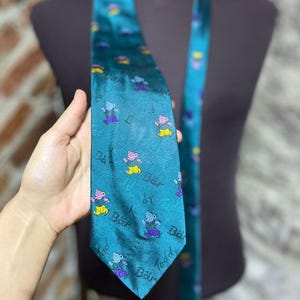 Cravate vintage ours en peluche, cravates des années 1970 pour homme, Teddy Bör