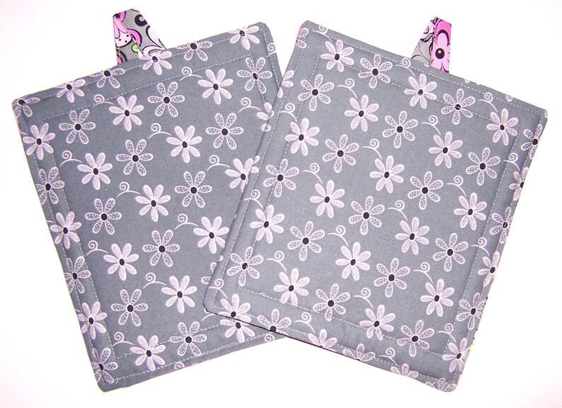 Pink Floral Pot Holders Etsy