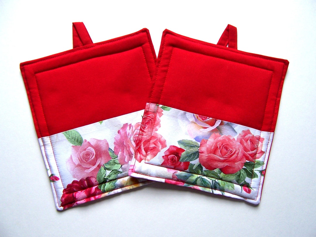 Roses Pot Holders Set of 2 Etsy