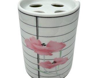 Vintage 1987 Andrea by Sadek Andre Richard Co Toothbrush Holder Japan Floral