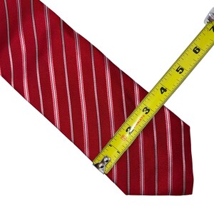 Giorgio Armani Vintage Red Silk Stripe Tie Italy Classic Menswear image 7