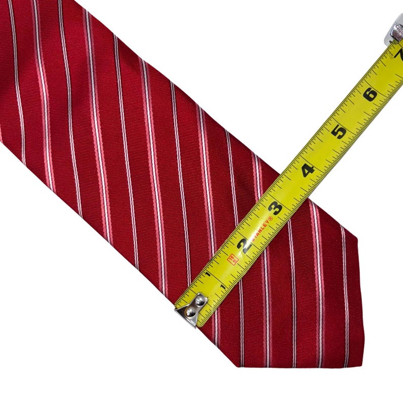 Giorgio Armani Vintage Red Silk Stripe Tie Italy Classic Menswear image 7