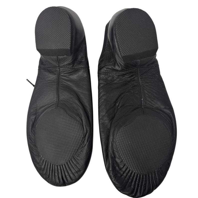 Chaussures de danse jazz Bloch vintage en cuir noir à lacets, semelle fendue 8,5 image 3