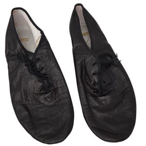 Chaussures de danse jazz Bloch vintage en cuir noir à lacets, semelle fendue 8,5 image 1