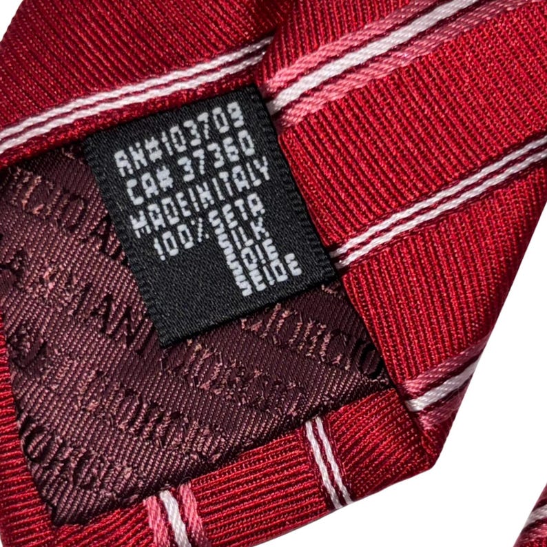 Giorgio Armani Vintage Red Silk Stripe Tie Italy Classic Menswear image 3