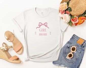 Custom Bow Girl Mom Shirt, Girl Mom Era T-Shirt, Gift for Mama, Cute Mom Gift, Mama of Girls Tshirt, Mothers Day Gift, Mom Birthday Gift