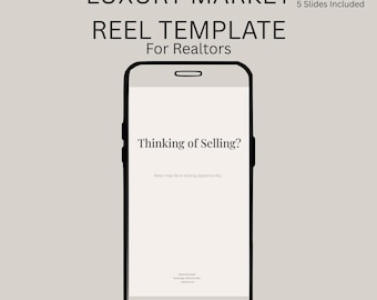 Luxury Real Estate Reel Template | Editable Canva Social Media Slides (Digital Download)