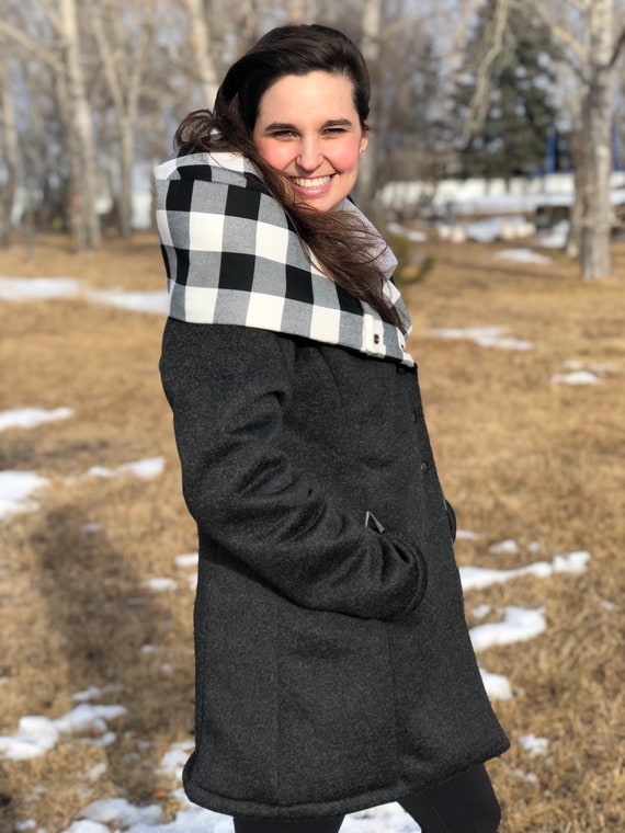 Buffalo plaid winter coat cheap