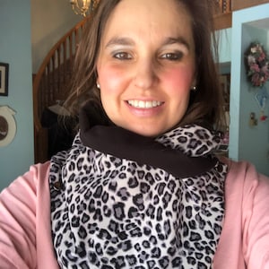 Black white and grey animal print scarf