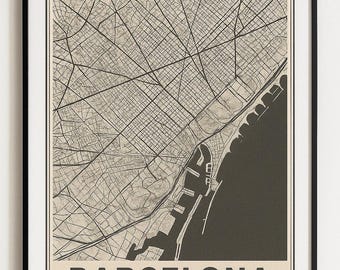 Barcelona Map Print