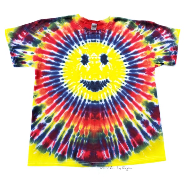 Tie Dye Rainbow Smiley Face T Shirt Adult Sizes Tie Dye Shirt