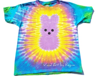 Easter Marshmallow Bunny Tie Dye T Shirt Child Size