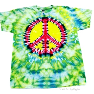 Electric Peace Tie Dye Peace Sign T Shirt Adult Sizes Tie Dye Shirt