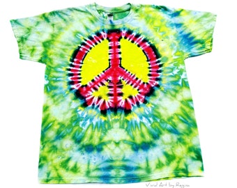 Camiseta con estampado tie-dye del símbolo de la paz eléctrico - Tallas para adultos