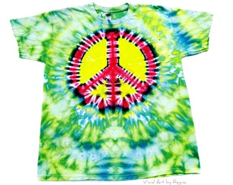 Electric Peace Tie Dye Peace Sign T Shirt Adult Sizes Tie Dye Shirt