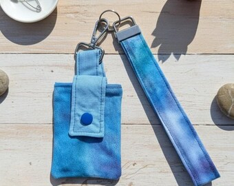 Hand Dyed  Sewn Ocean Breeze Mini Wallet Wristlet