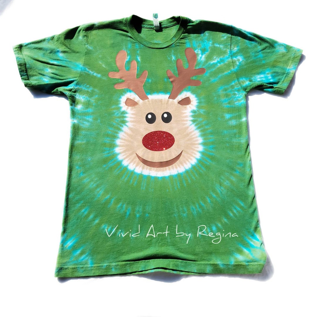 Reindeer Tie Dye Christmas Tie Dyet Shirt Adult Sizes Etsy