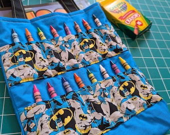 Handmade Kids Art Kit – Crayon Tote Bag with Coloring Book-Super Hero