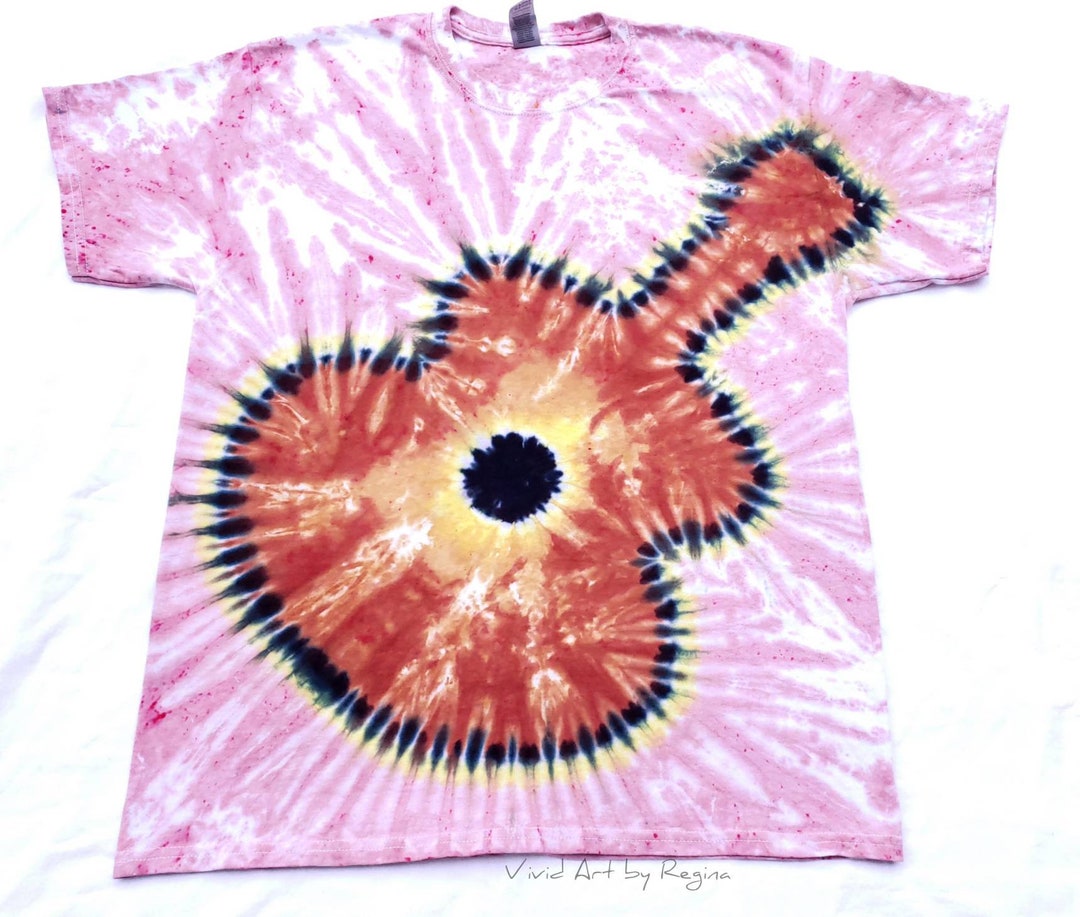 Tie Dye Guitar Adult Sizes Guitar Tie Dye T Shirt Etsy