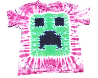 Pink Tie Dye Pixel T-Shirt - Video Game Inspired - Child Size