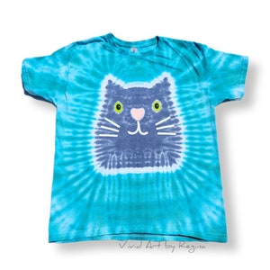 Tie Dye Kitty Cat Tie Dye T Shirt Child Size