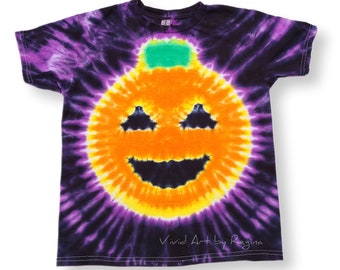 Tie Dye Pumpkin T-Shirt: Halloween Jack O' Lantern, Child Sizes