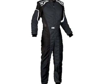 Mono de karts negro OMP - Aprobado por CIK/FIA Nivel 2 + Pasamontañas de regalo