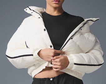 White Puffer Jacket | Unisex Quilted Lightweight Coat