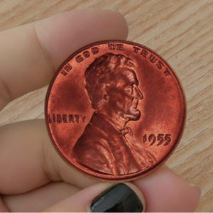 1955 55 Double Die Lincoln Cent – Vintage Error Coin – Collectible U.S. Penny