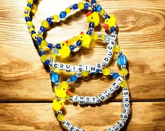 Cruising Ducks Beaded Bracelet Stack - Personalized Cruise Jewelry
