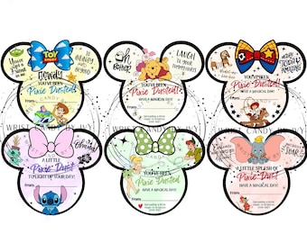 Afdrukbare op Disney geïnspireerde You've Been Pixie Dusted-tags (pdf)