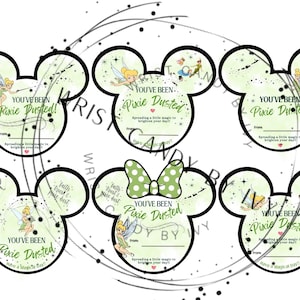 Afdrukbare op Disney geïnspireerde You've Been Pixie Dusted-tags (pdf)