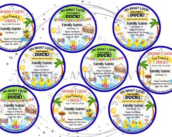 Cruising Duck Editable tags, Oh what luck you found a duck