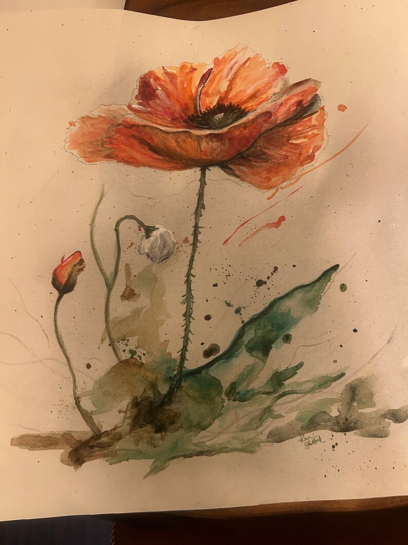 Watercolor poppy image 2