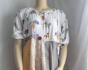Womens patchwork dress, womens dress, patchwork dress, womens clothing, patchwork clothing, upcycled clothing, mori girl, gypsy, shabby chic