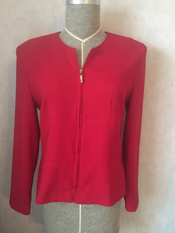 red zip up jackets