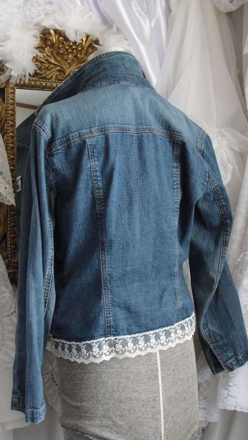 Lace jean jacket lace jacket lace jeans lace denim jean Etsy