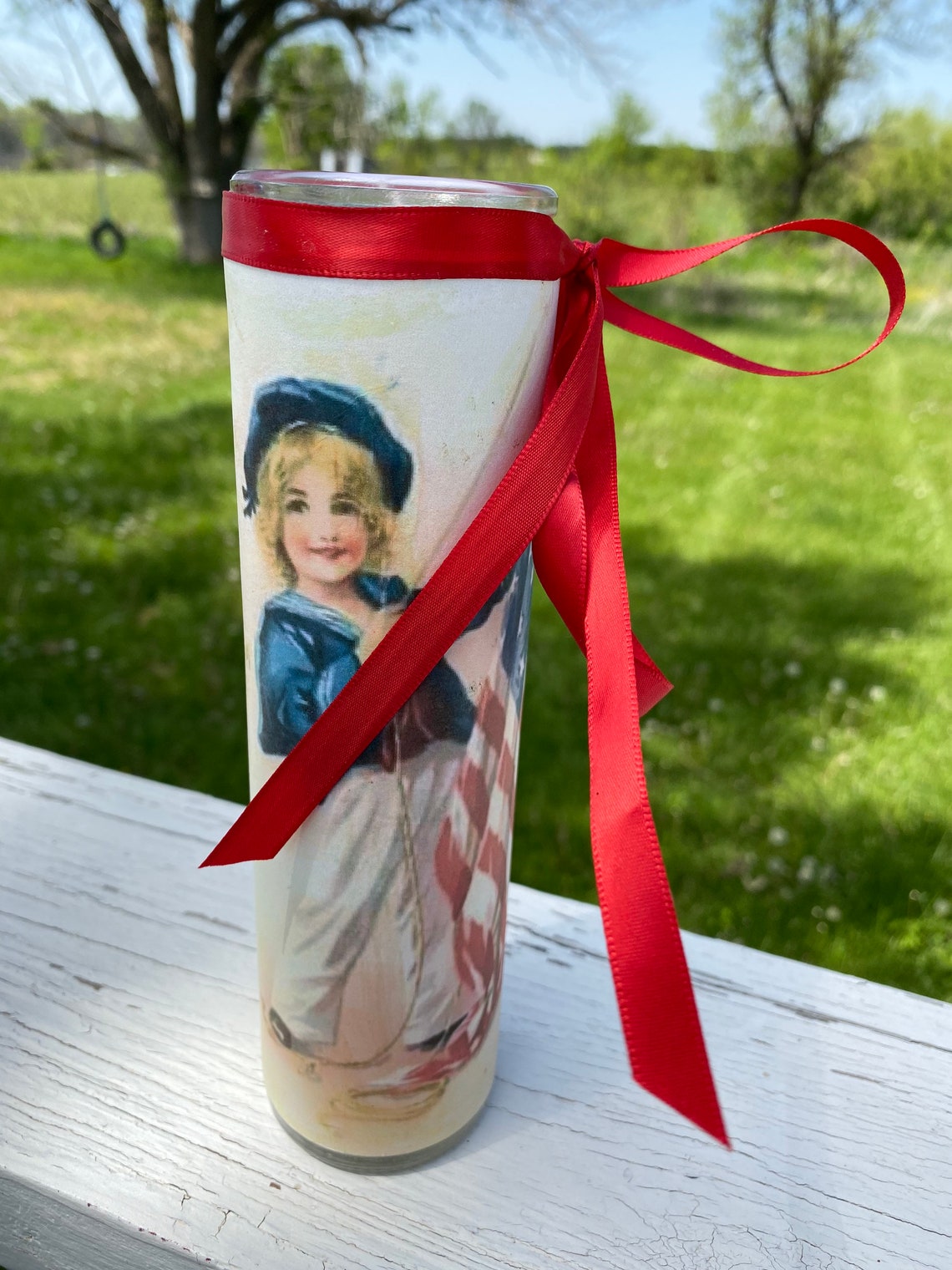 Shabby vintage candle Americana candle vintage look candle Etsy