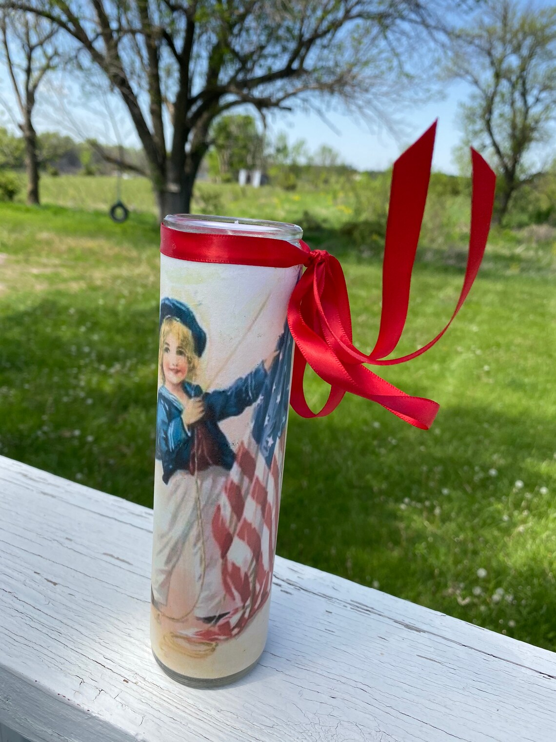 Shabby vintage candle Americana candle vintage look candle Etsy