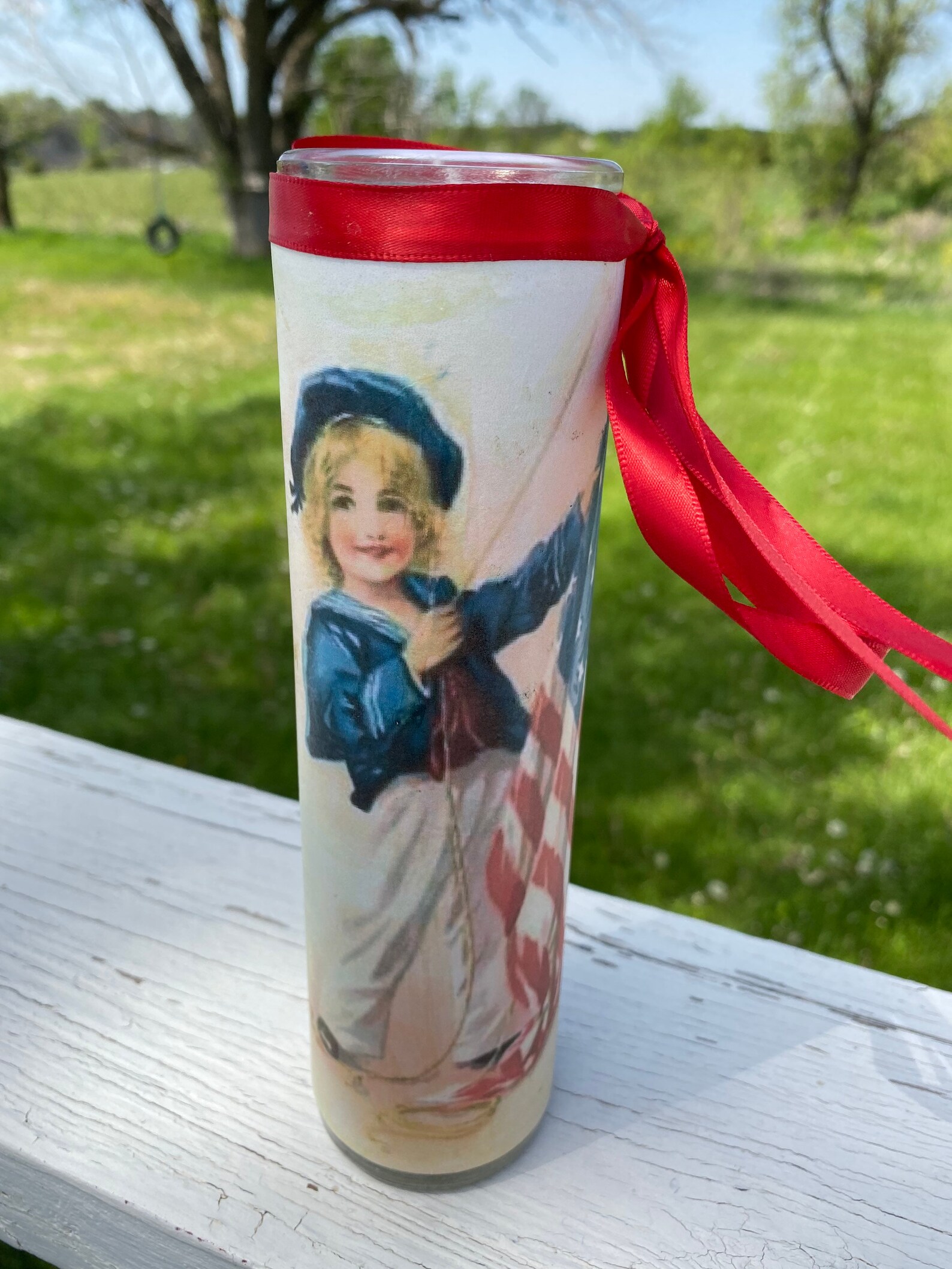 Shabby vintage candle Americana candle vintage look candle Etsy