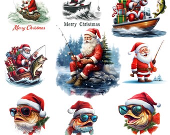 Santa Fishing Funny Santa bundle png Funny Fishing bundle Santa Claus png Fishing shirt Santa shirt Fisher shirt fisherman png fishing gift