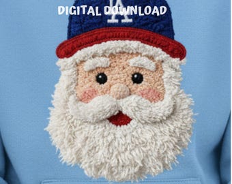 Funny Santa Baseball PNG: kerstshirtontwerp Los Angeles (digitale download)