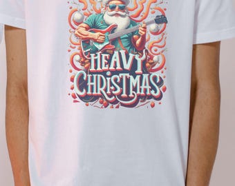 Funny Rock Santa Claus PNG: Heavy Christmas Shirt Design (Digital Download)