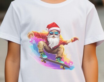 Christmas Santa Skateboarding png funny Christmas png Skateboard Shirt Funny Santa shirt Santa Claus shirt skateboard cricut Santa png