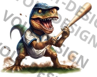 T-Rex Baseball, PNG: sportdinosaurussublimatieontwerp (digitale download)