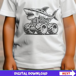 Monster Truck  svg shark monster truck svg Sublimation funny Monster Truck  megalodon Png Truck Png shark funny Png Monster Png tshirt