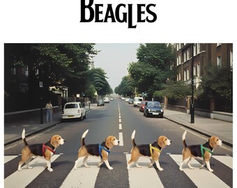 The Beagles Rock Band PNG: Classic Shirt Design (Digital Download)