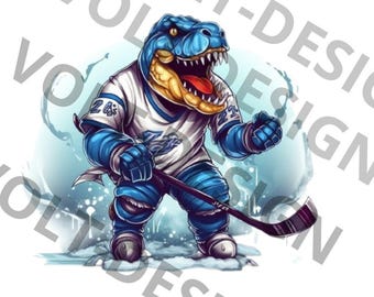 Grappige Trex-dinosaurushockeyspeler, png-bestand: shirtontwerp (digitale download)